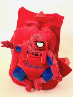 Ghiozdan rosu plus personalizat Spiderman