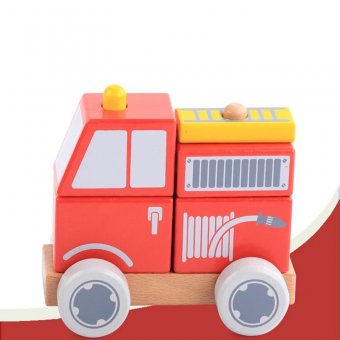 Masina de pompieri din lemn