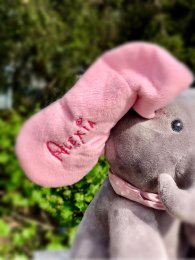 Elefant roz din plus Peek a Boo(Cucu-Bau) personalizat