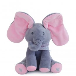 Elefantul interactiv din plus Peek a boo ( Cucu-Bau) roz