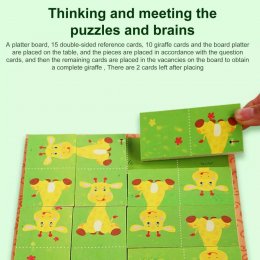 Puzzle Montessori din lemn Girafa – Joc de logica cu 10 piese
