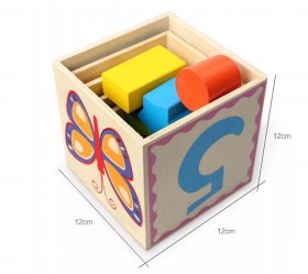 Turn Montessori din lemn 5 cuburi cu forme